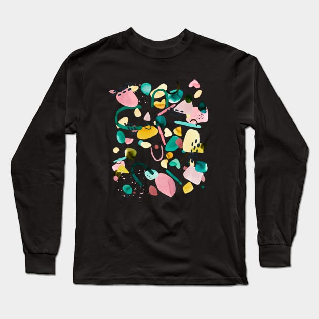 Pocket- collage geometric pop Long Sleeve T-Shirt by ninoladesign